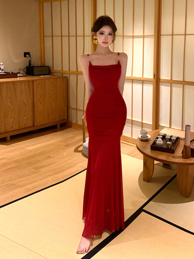 Women Fashion Over The Years - Modieuze retro lange overknee rugloze mouwloze