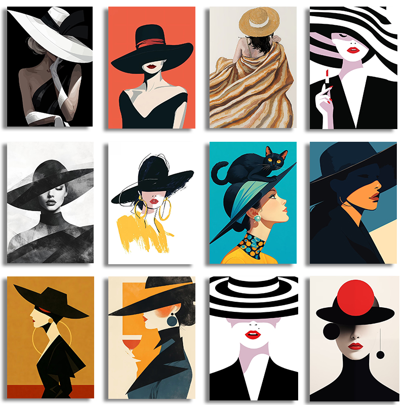 Women'S Fashion Hats - 1 stuk frameloos canvas Mode Schoonheid