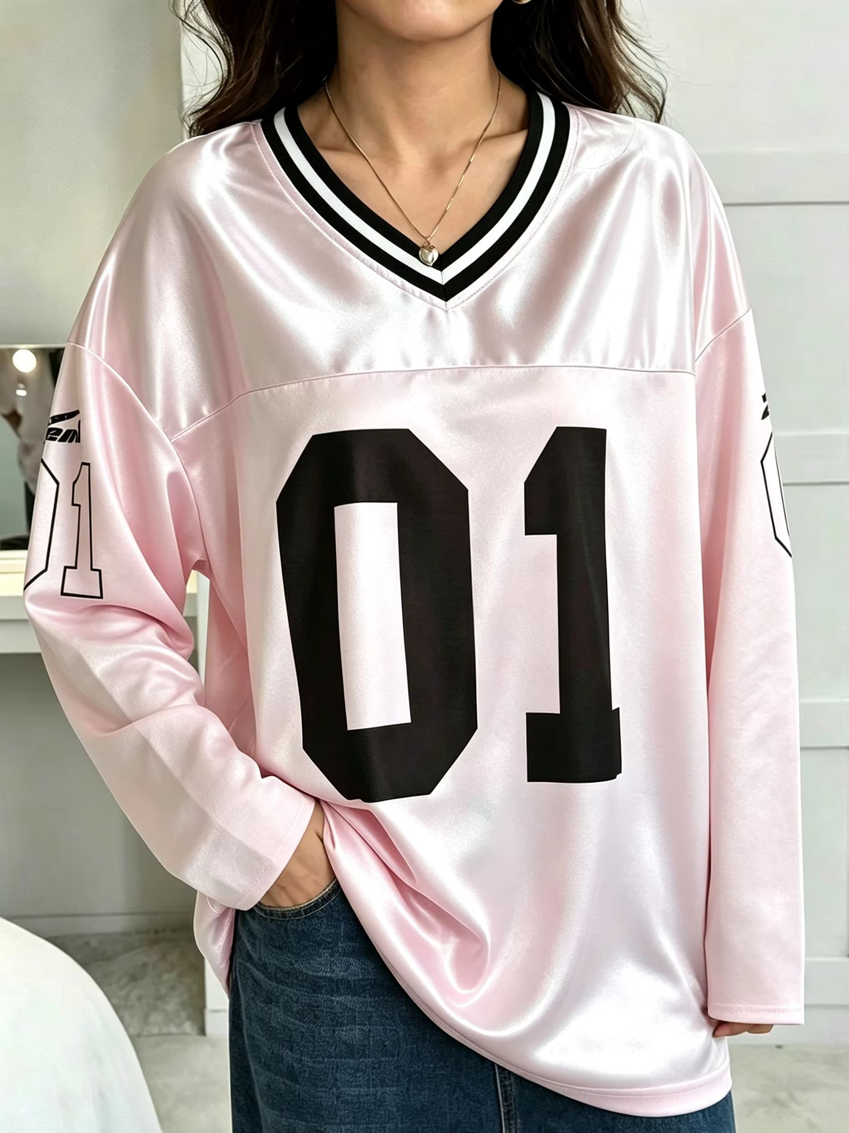 Women Fashion Images - Heren Dames Vintage Lange Mouw Oversized