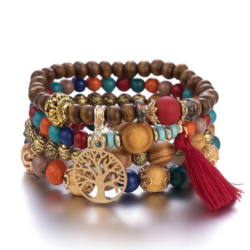 Women'S Ysl Fashion - 4-delige Boho Boom des Levens armbandensets