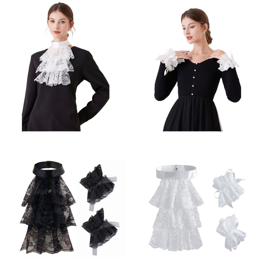 Women'S Fashion Victorian - Mode Victoriaanse kant jabotkraag, afneembaar, effen