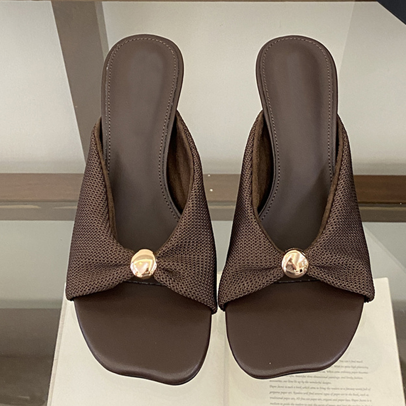 Women'S Fashion Designer Clothes - Liyke Zomer Slippers Damesmode Metalen Decoratie