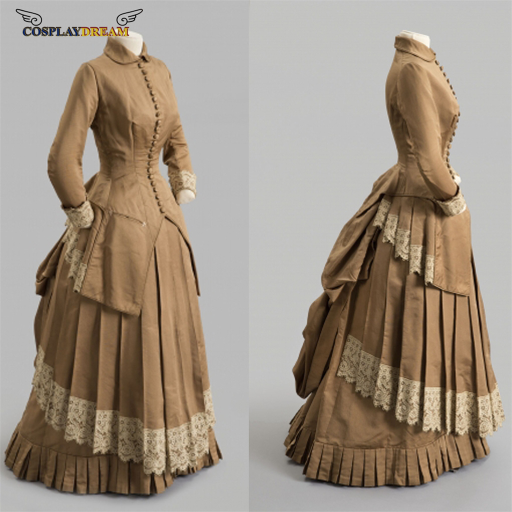 Women'S Fashion Victorian - 19e-eeuwse mode-jurk Victoriaanse drukte baljurk jurk