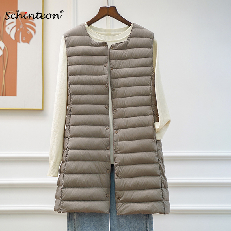 Women'S Fashion Gilet - Schinteon Ultralight Donsvest voor dames, lang,