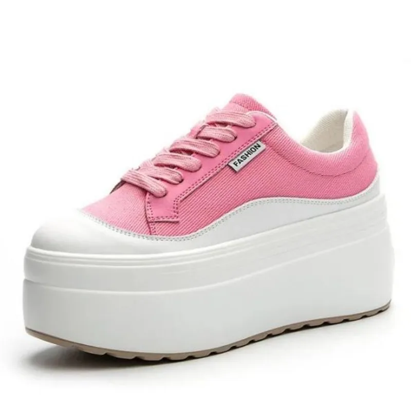 Sneakers Fashion Women - 8 cm Nieuwe Canvas Echt Leer
