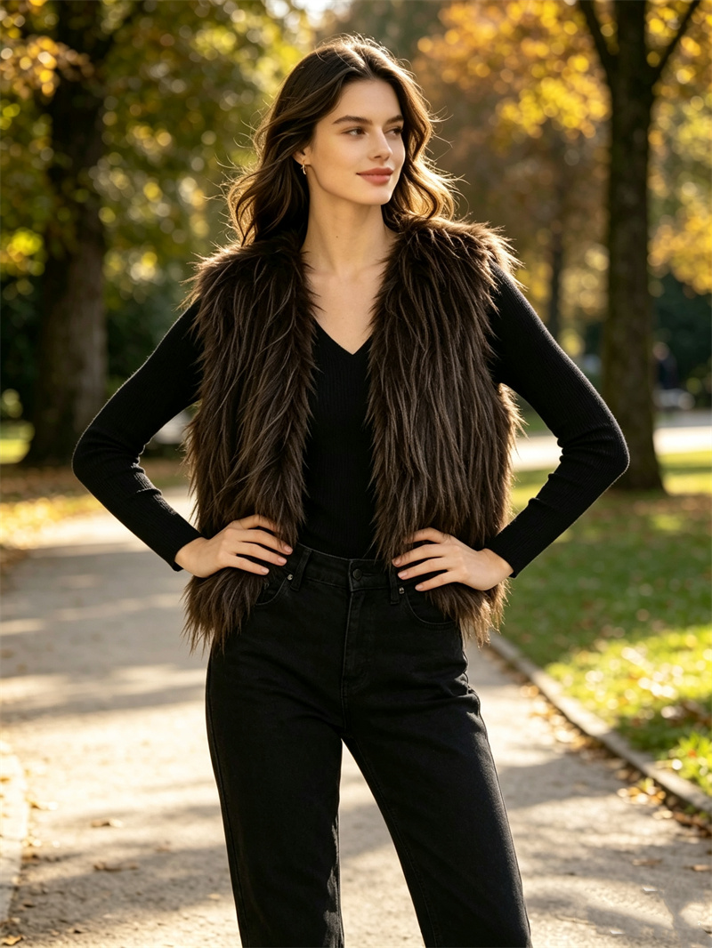 Women'S Fashion Gilet - Guobioziy Dames Imitatiebont Vest 2026 Herfst