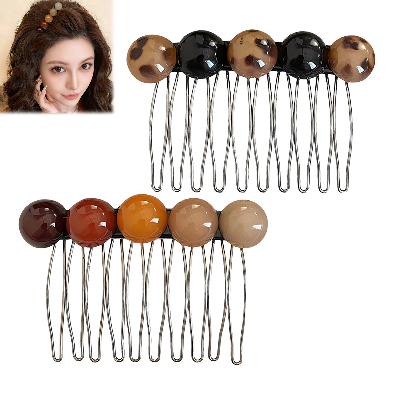 Women'S Fashion Korea - Koreaanse stijl eenvoudige kralen haar kamclips