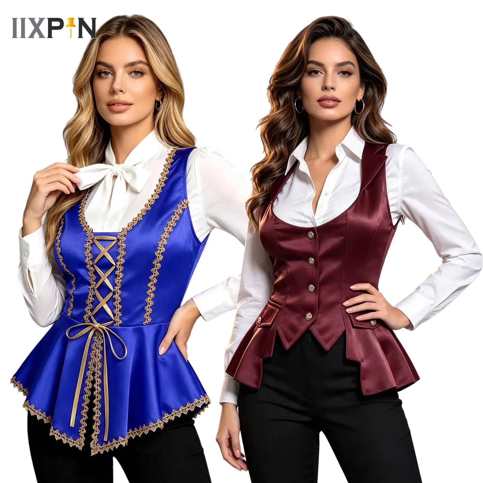 Women'S Fashion Victorian - Dames Victoriaanse satijnen vesten steampunk renaissance