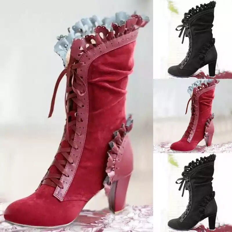 Winter Lace Up Dames Hoge Hak  - Women'S Fashion Victorian recensie en prijs