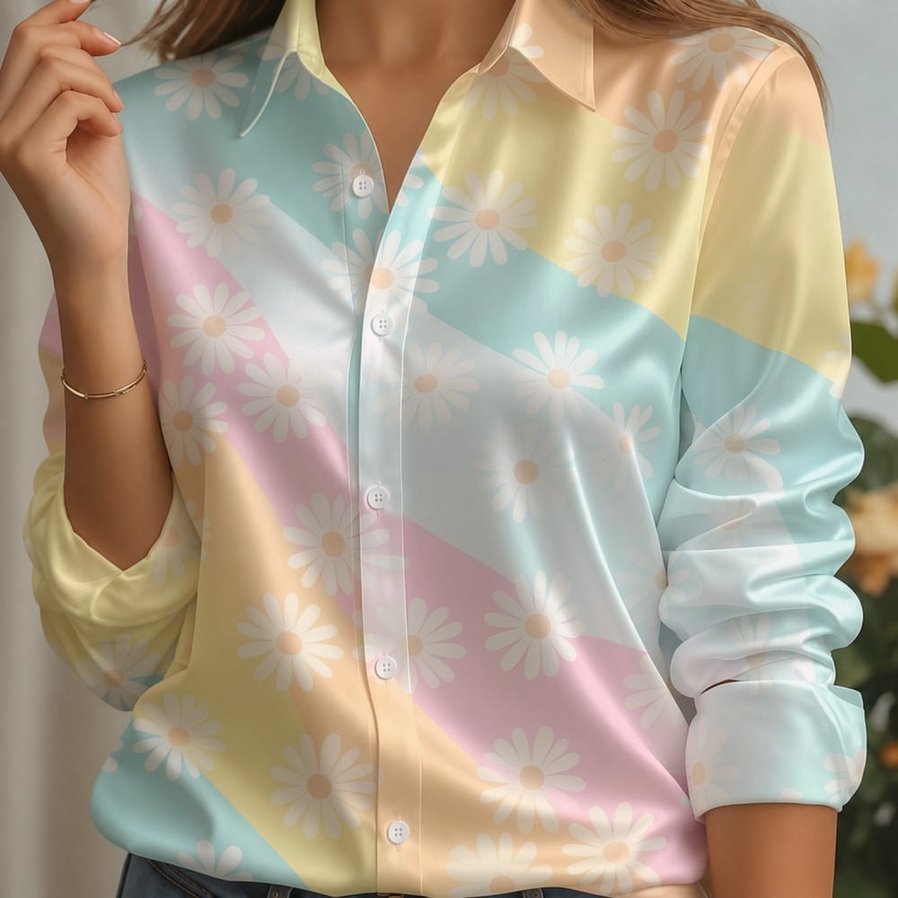Dames satijnen overhemd met re - Women Fashion Images recensie en prijs