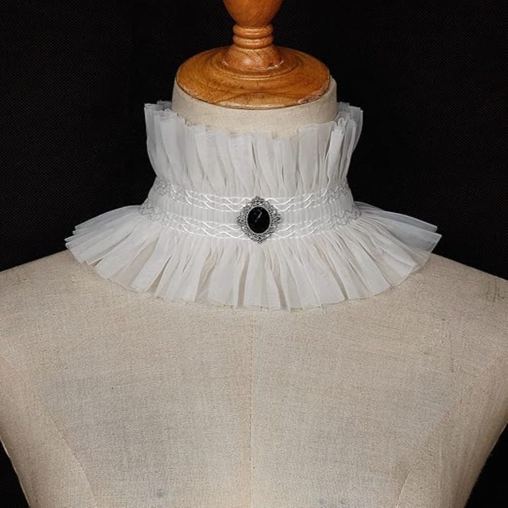 Geruite gotische kraag zwart-w - Women'S Fashion Victorian recensie en prijs