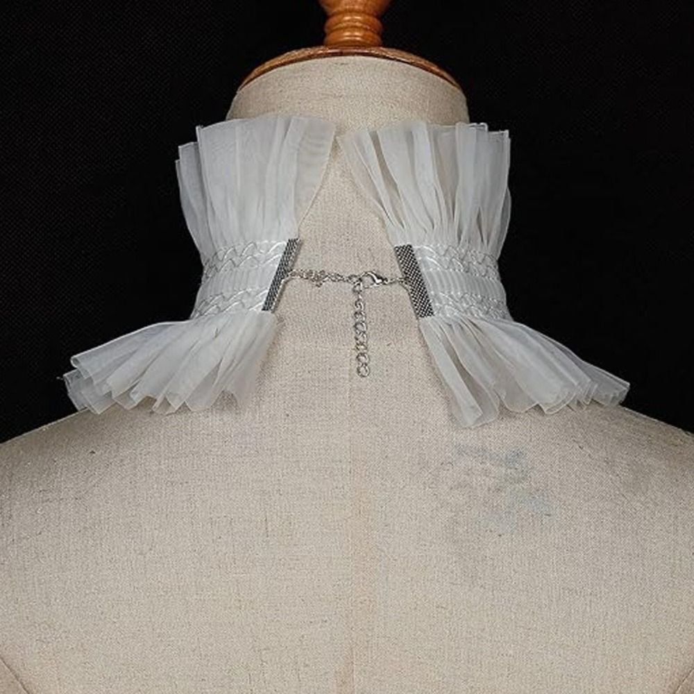Geruite gotische kraag zwart-w - Women'S Fashion Victorian recensie en prijs