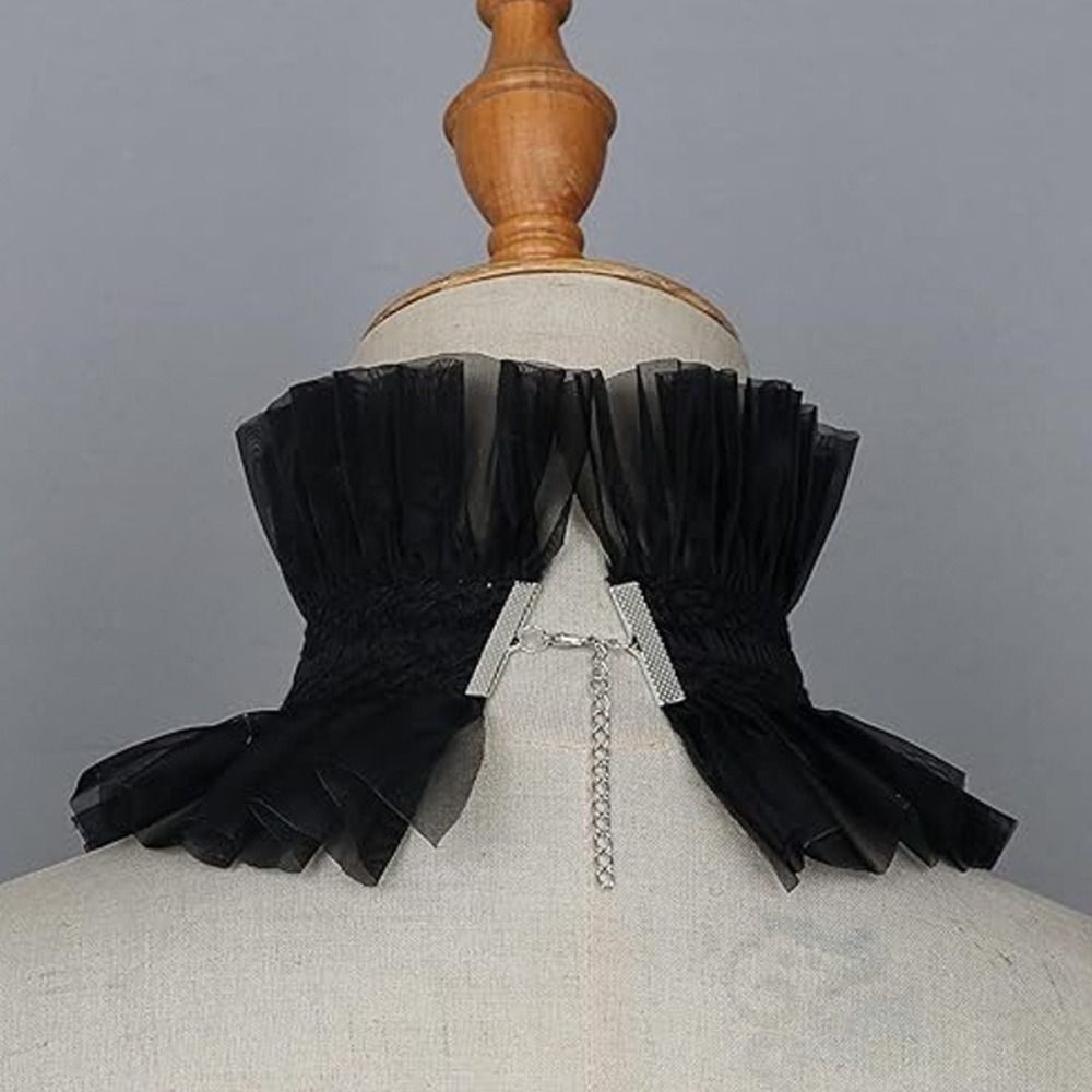 Geruite gotische kraag zwart-w - Women'S Fashion Victorian recensie en prijs