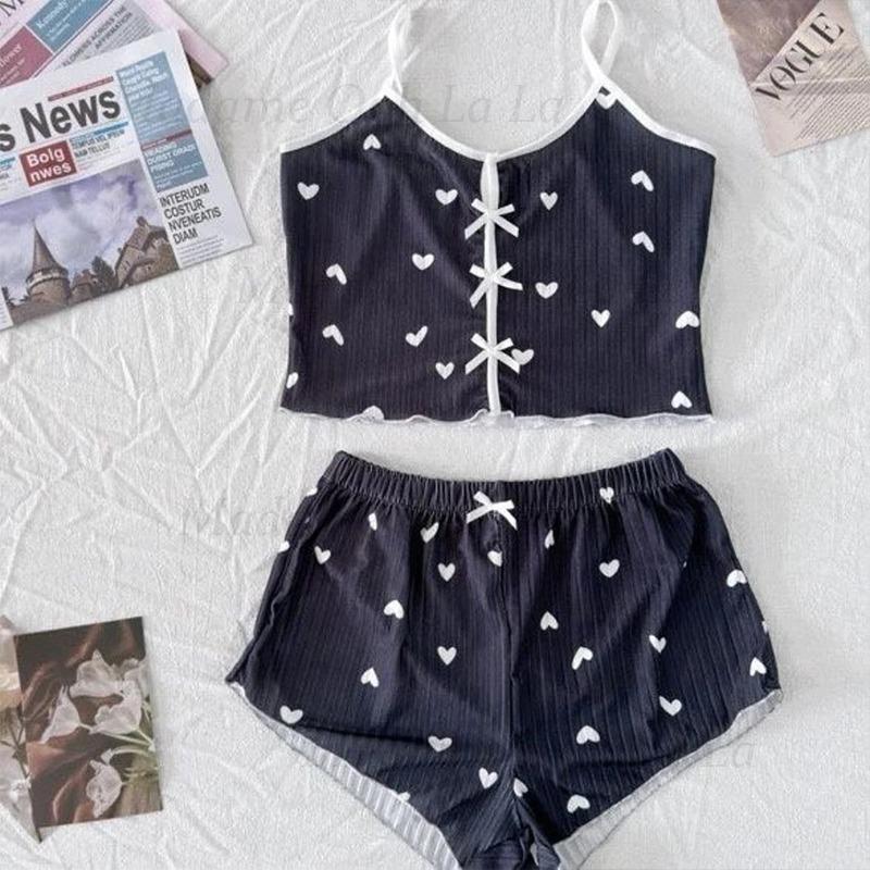 Sexy pyjamaset met hartjesprin - V Neck Cami Top recensie en prijs