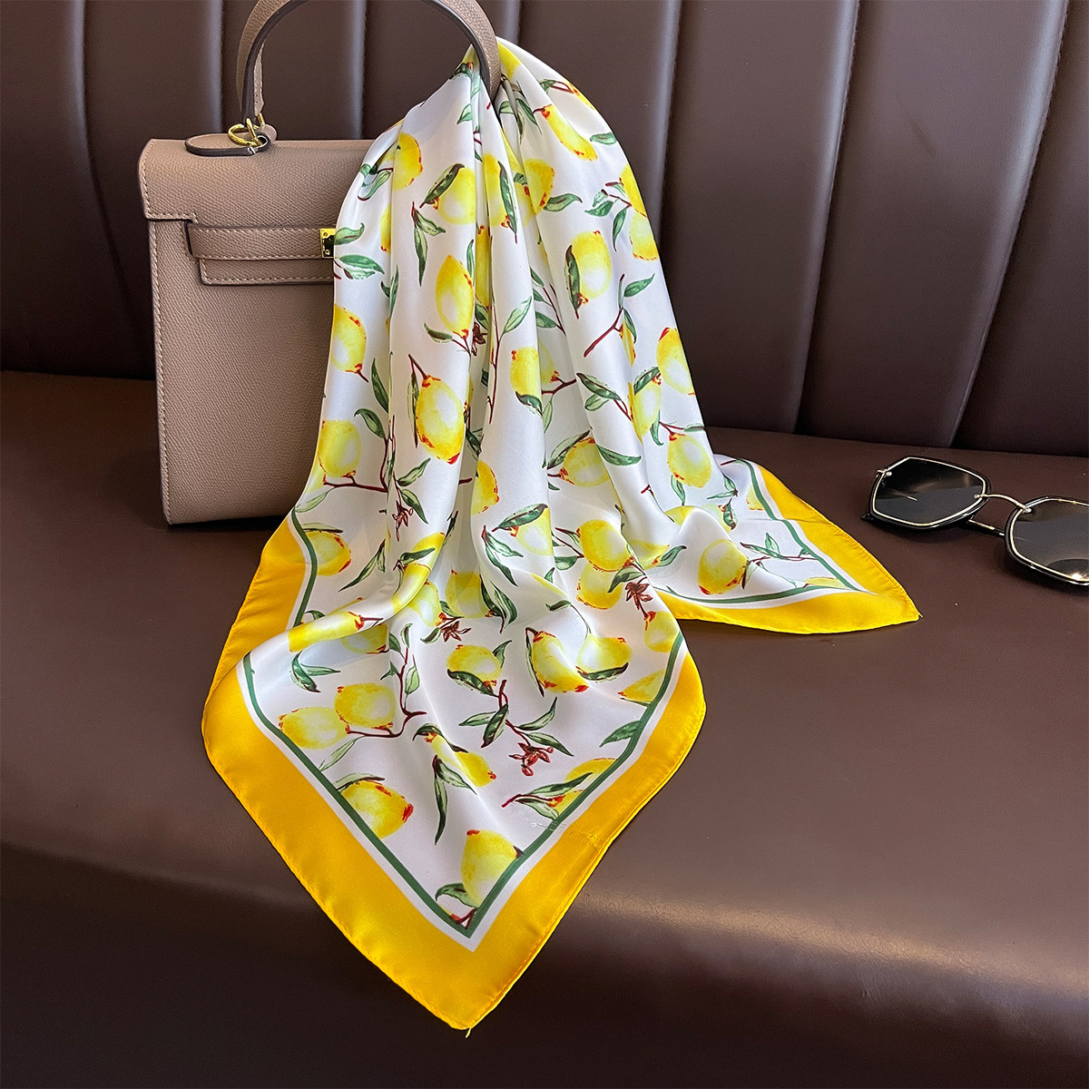 2025 Nieuwe Gele Citroen Print - Women Fashion Necktie recensie en prijs