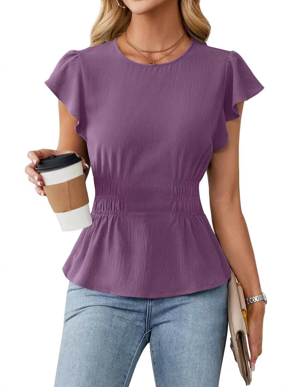 Damesblouse met korte mouwen,  - Women'S Fashion Tops recensie en prijs