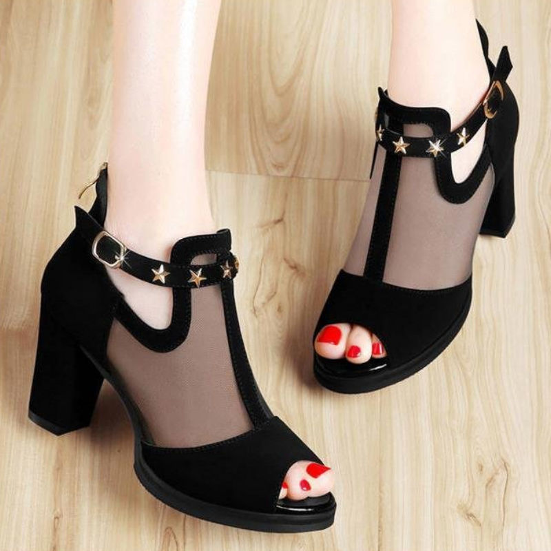 Mesh peeptoe blokhakken dames  - Women'S Fashion Korea recensie en prijs