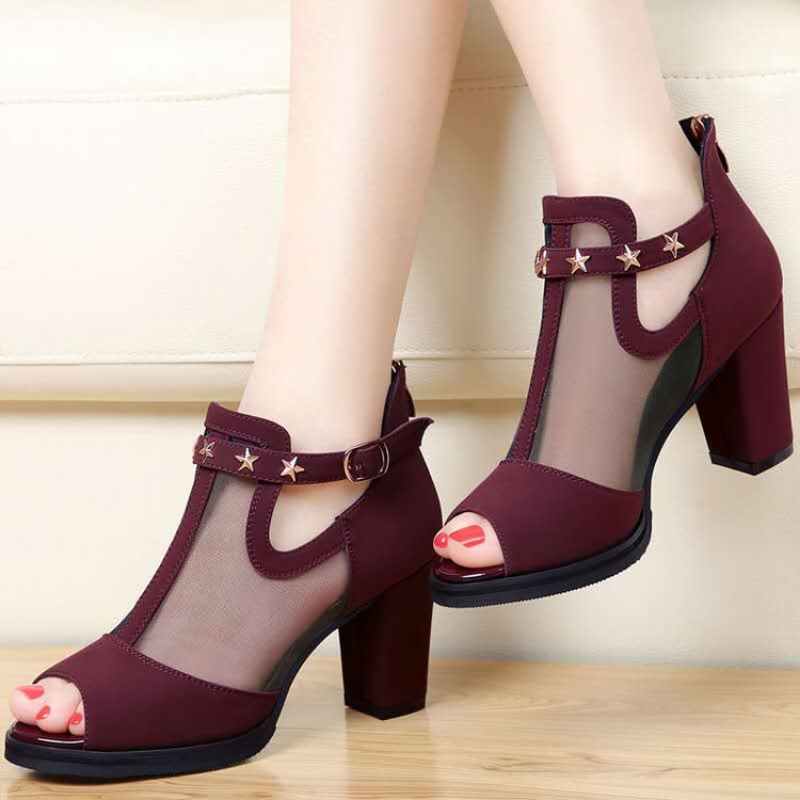 Mesh peeptoe blokhakken dames  - Women'S Fashion Korea recensie en prijs